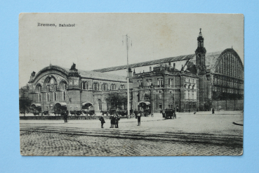 Ansichtskarte AK Bremen 1901 Bahnhof Kutschen Vorplatz Architektur Ortsansicht